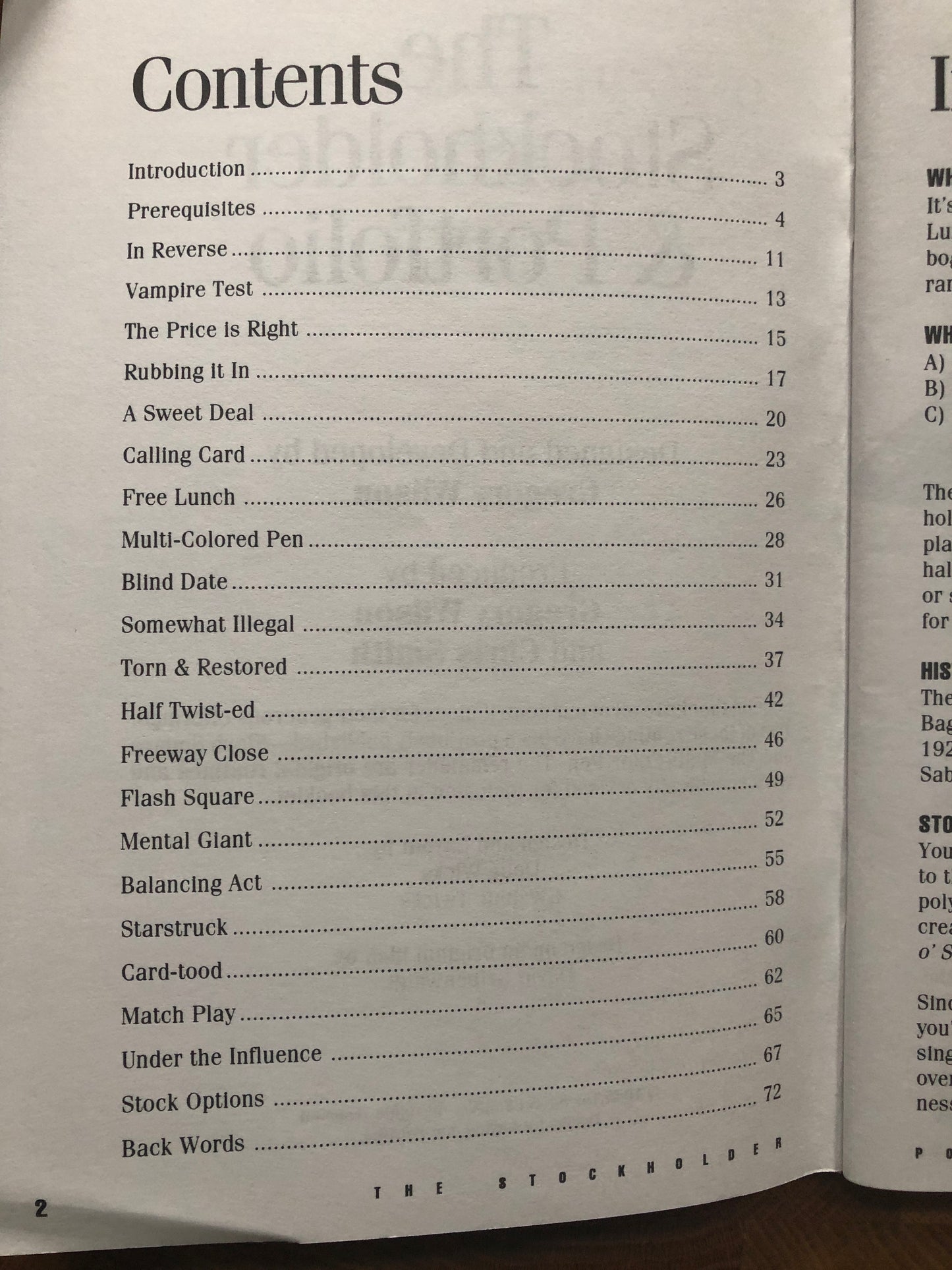 The Stock Holder - Gregory Wilson (book only)