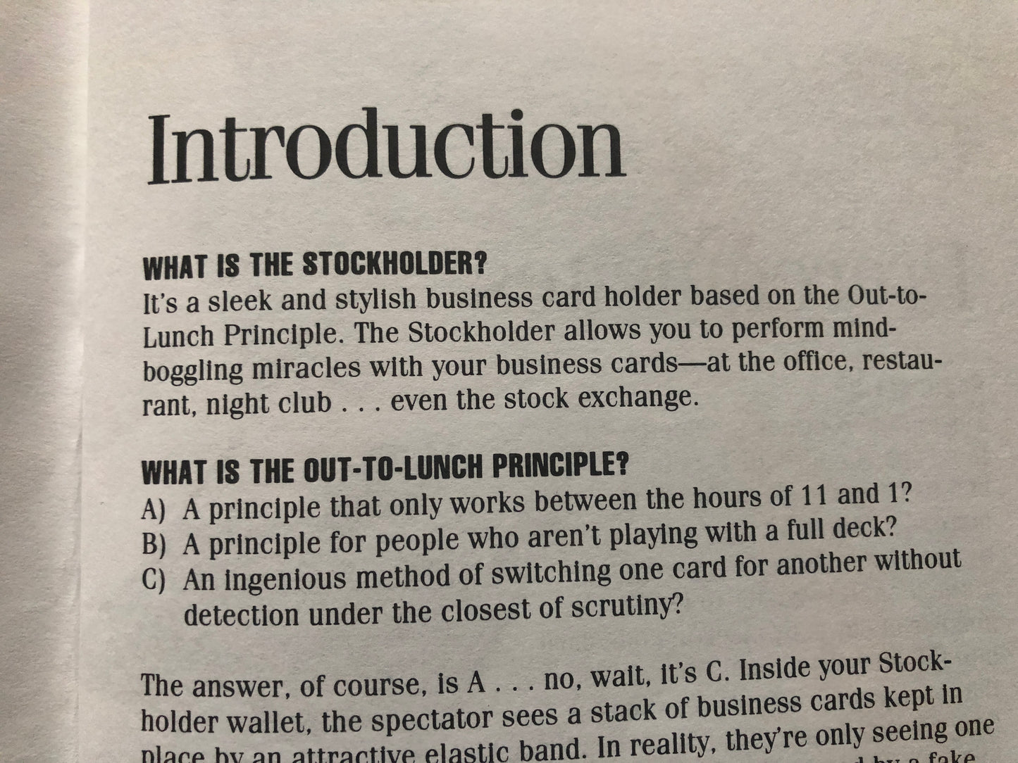 The Stock Holder - Gregory Wilson (book only)