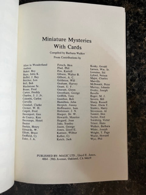 Miniature Mysteries With Cards - Barbara Walker