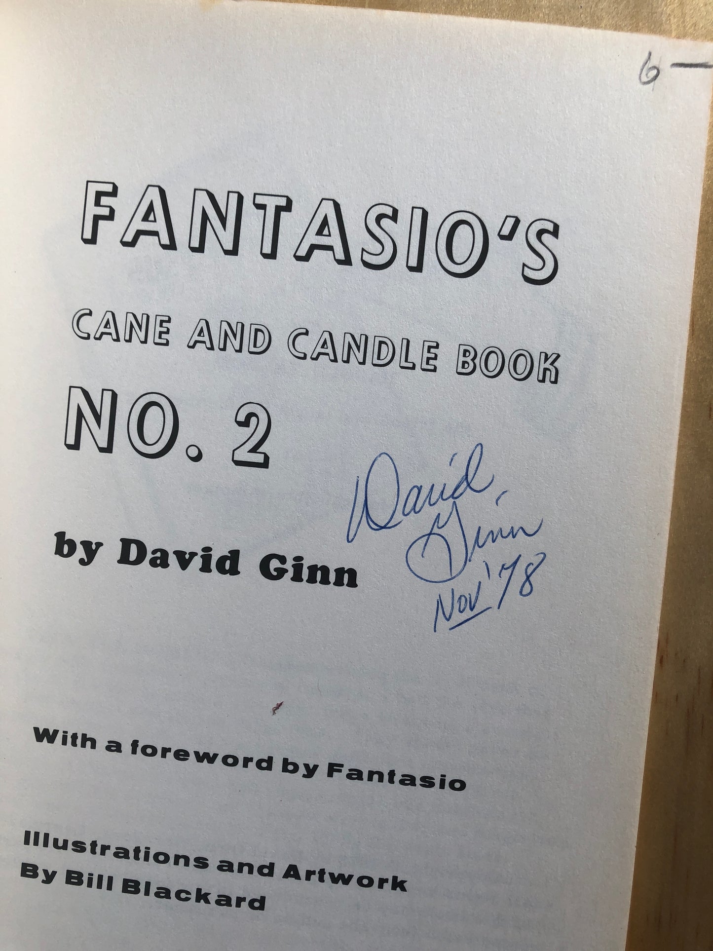 Fantasio Cane & Candle Book #2 - David Ginn