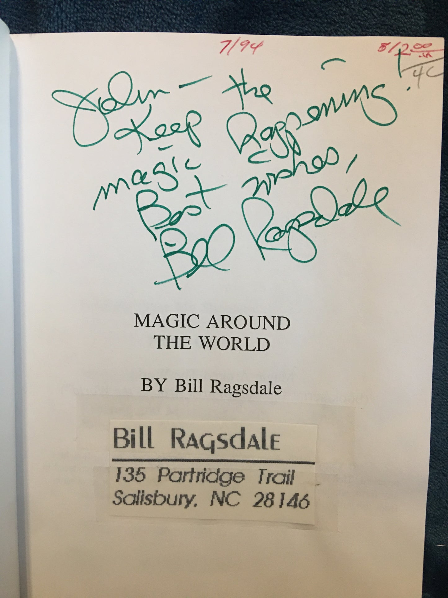 Magic Around the World - Bill Ragsdale - SIGNED or Unsigned