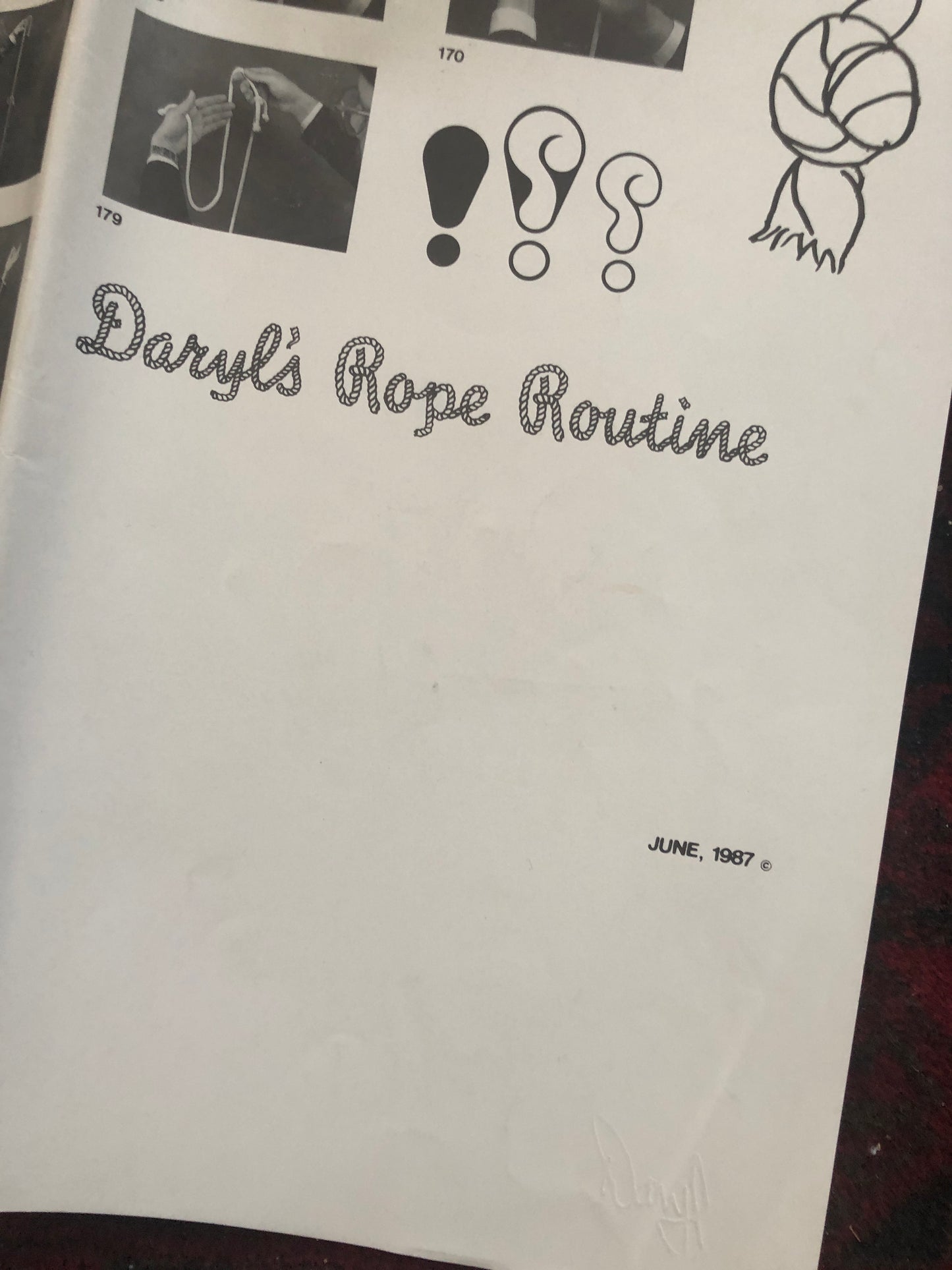 Daryl's Rope Routine - Poster and Instructions+