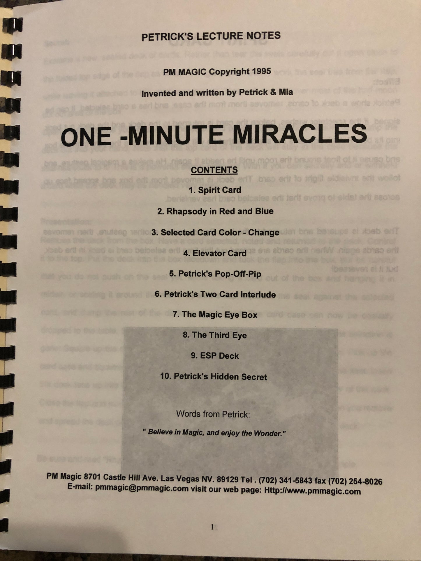 Petrick's One Minute Miracles #1 - Petrick & Mia