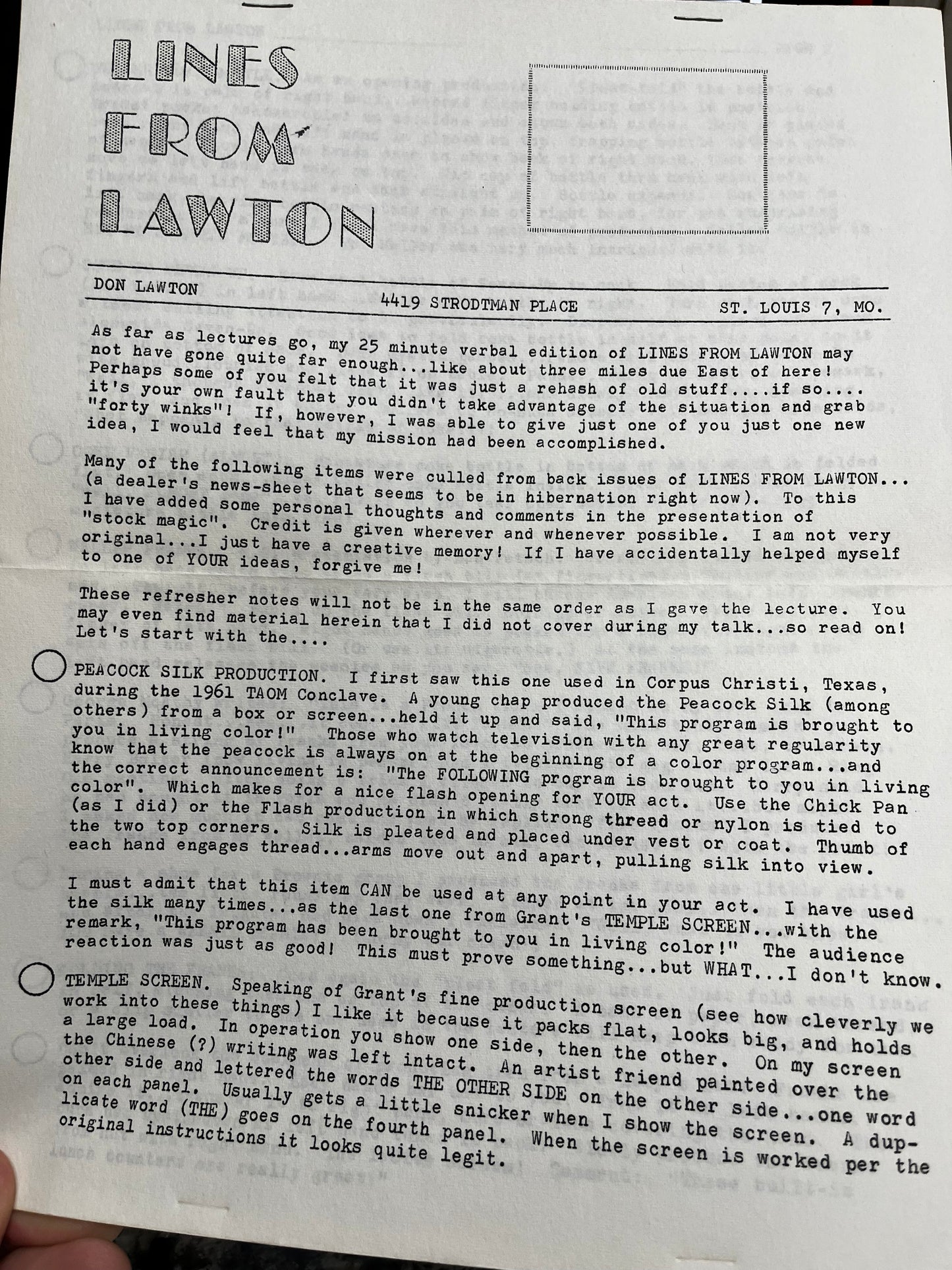 Lawton Lecture Notes - Don Lawton