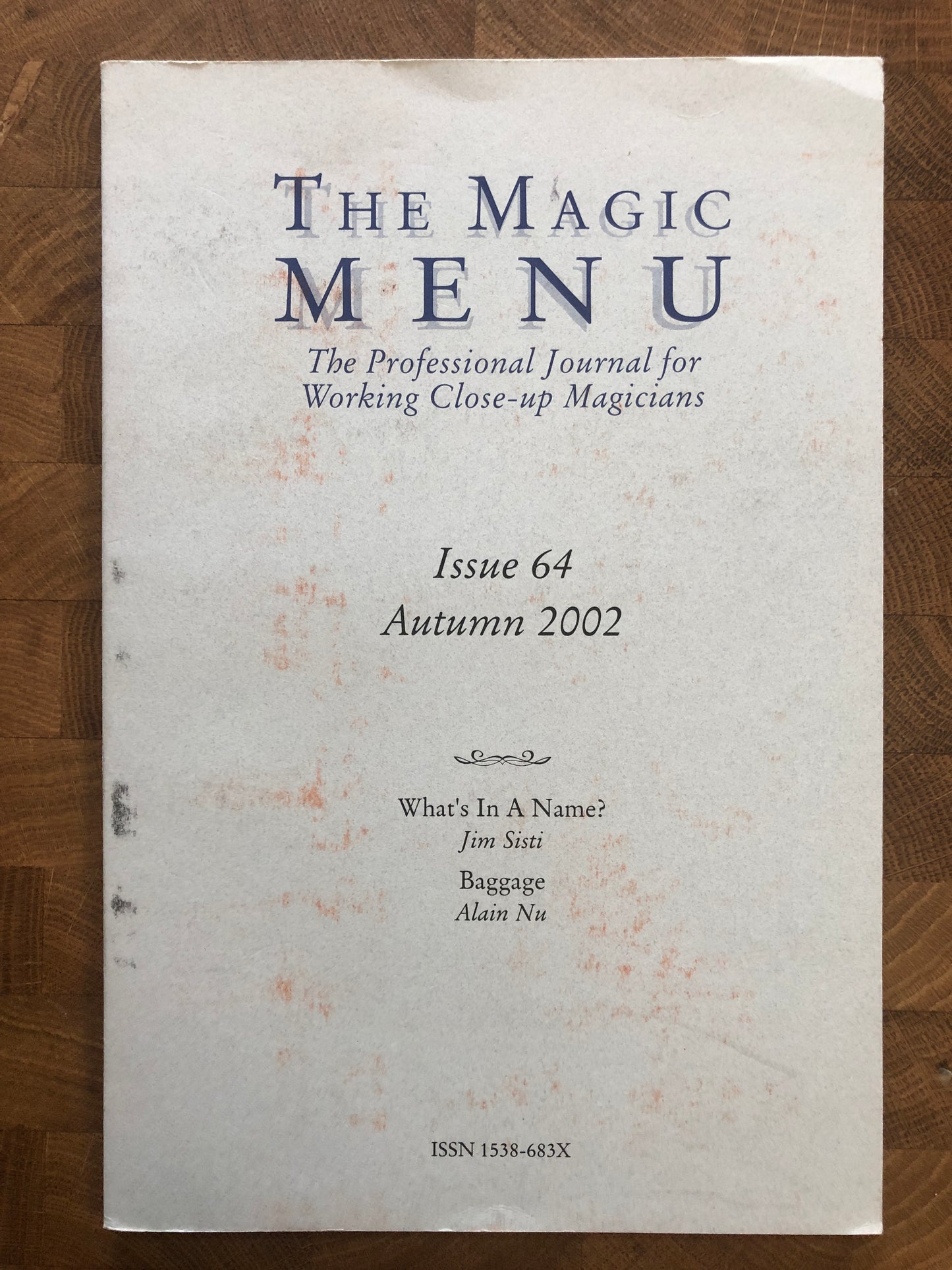 The Magic Menu (Issue 64)- Jim Sisti