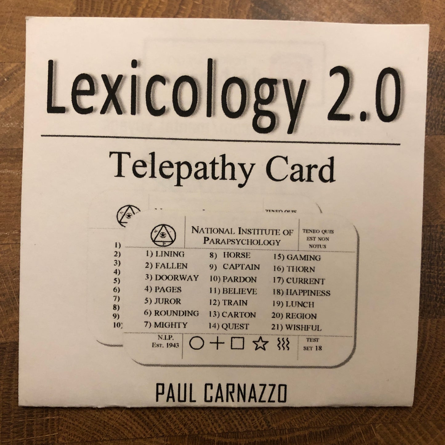 Lexicology 2.0 - Paul Carnazzo (SM2)