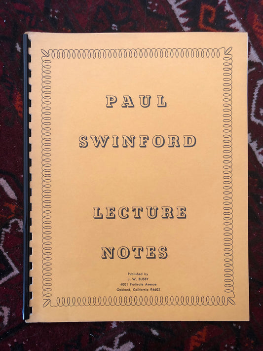 Paul Swinford Lecture Notes - Jeff Busby