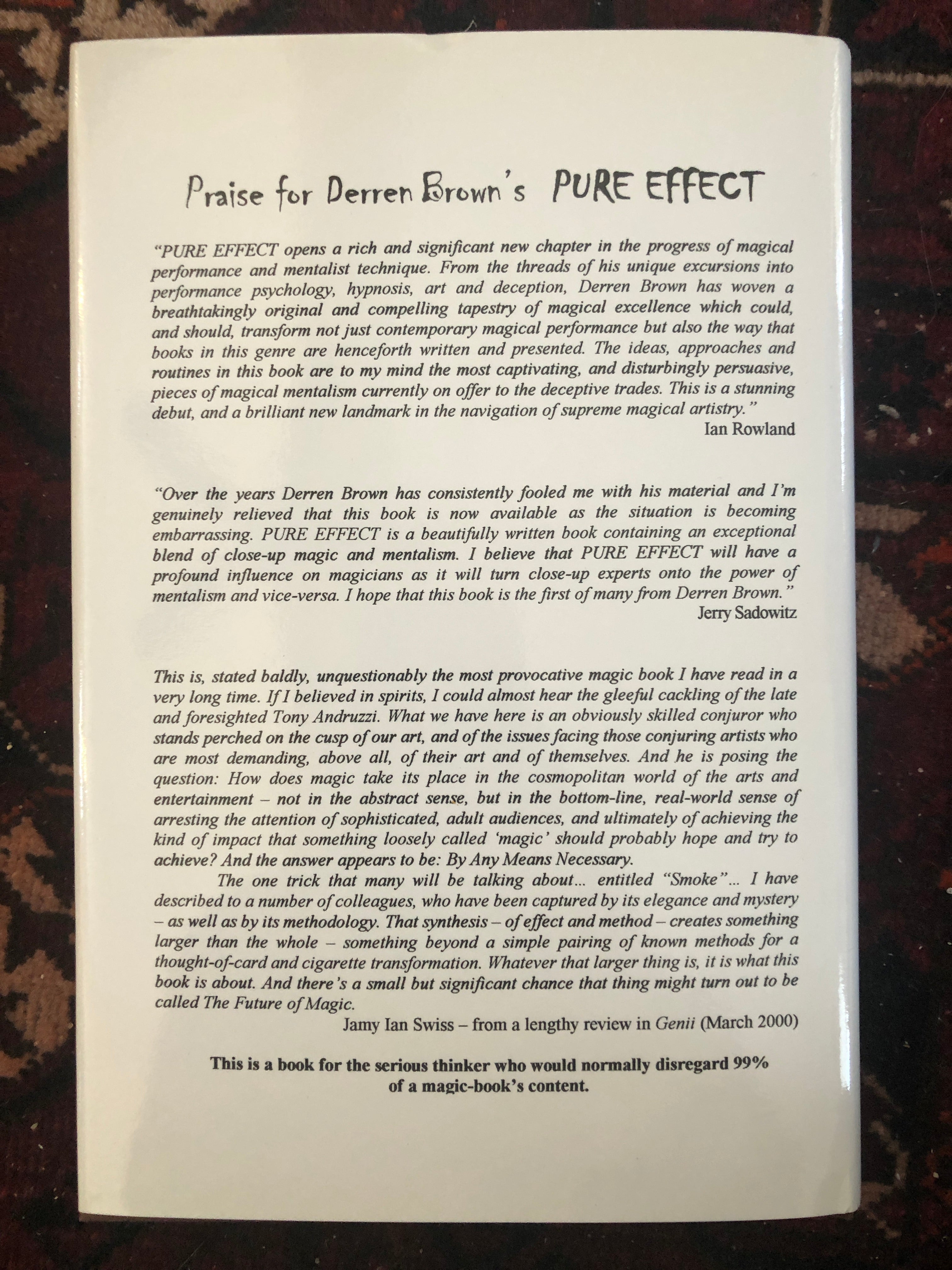 手品 絶版レア「PURE EFFECT by Derren Brown」 - その他