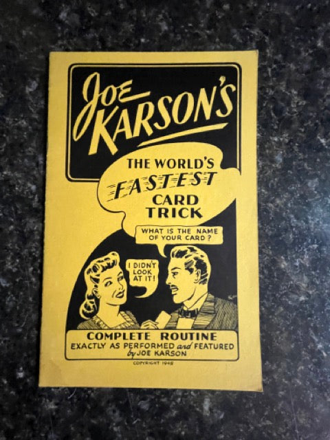 Joe Karson's The World's Fastest Card Trick