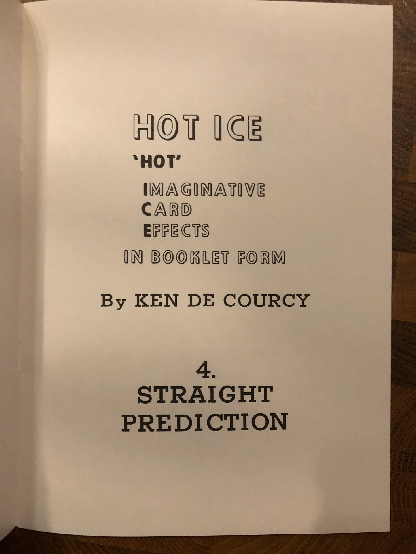 Straight Prediction - Ken de Courcy