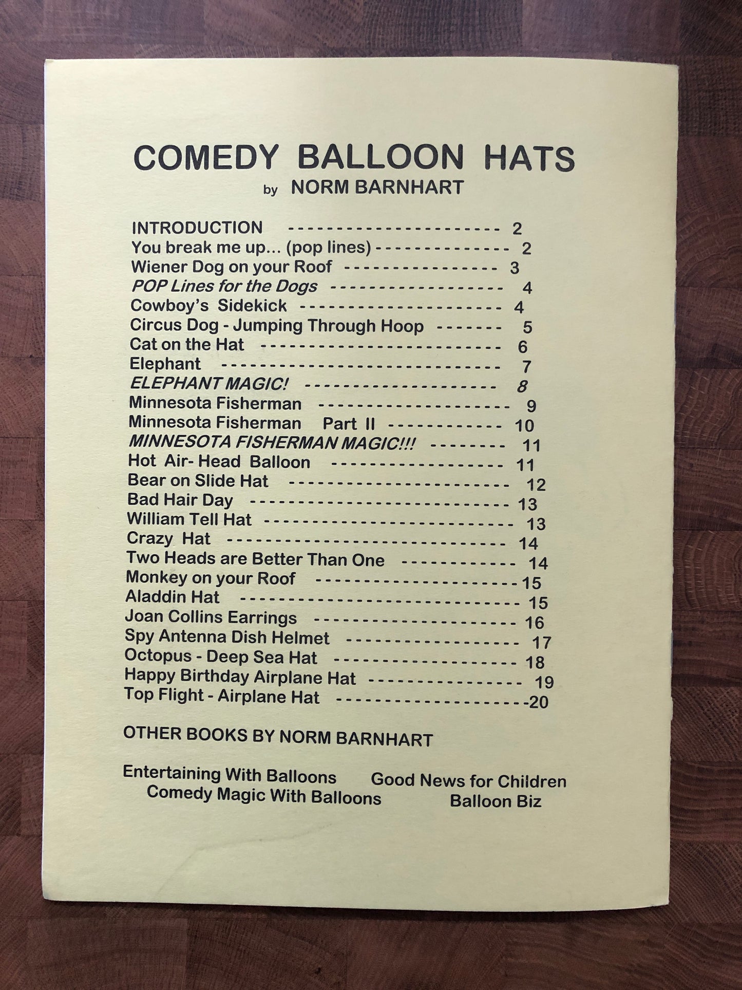 Comedy Balloon Hats - Norm Barnhart